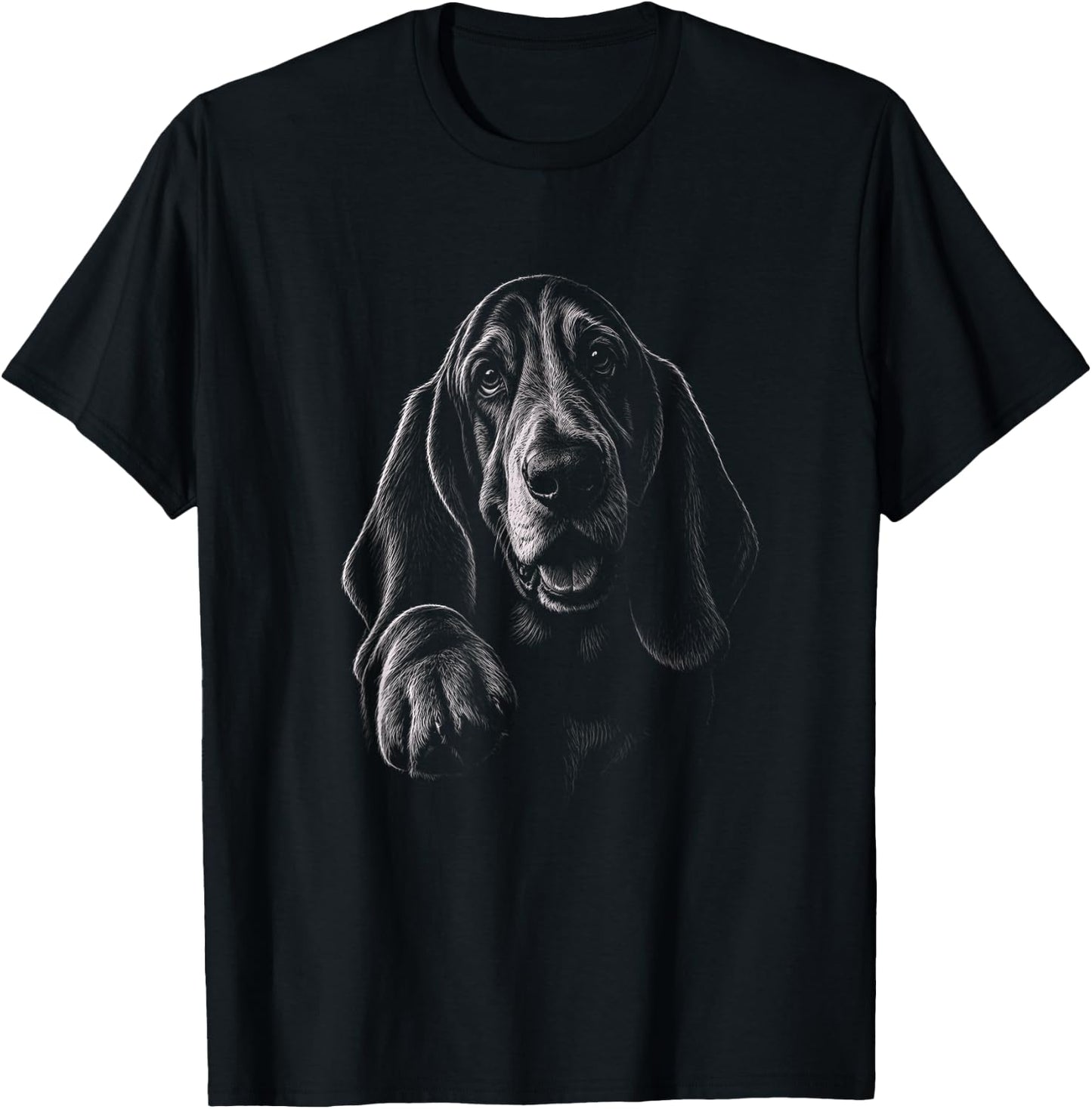 Basset Hound Graphic Black Art Design T-Shirt - T-Shirt | Black