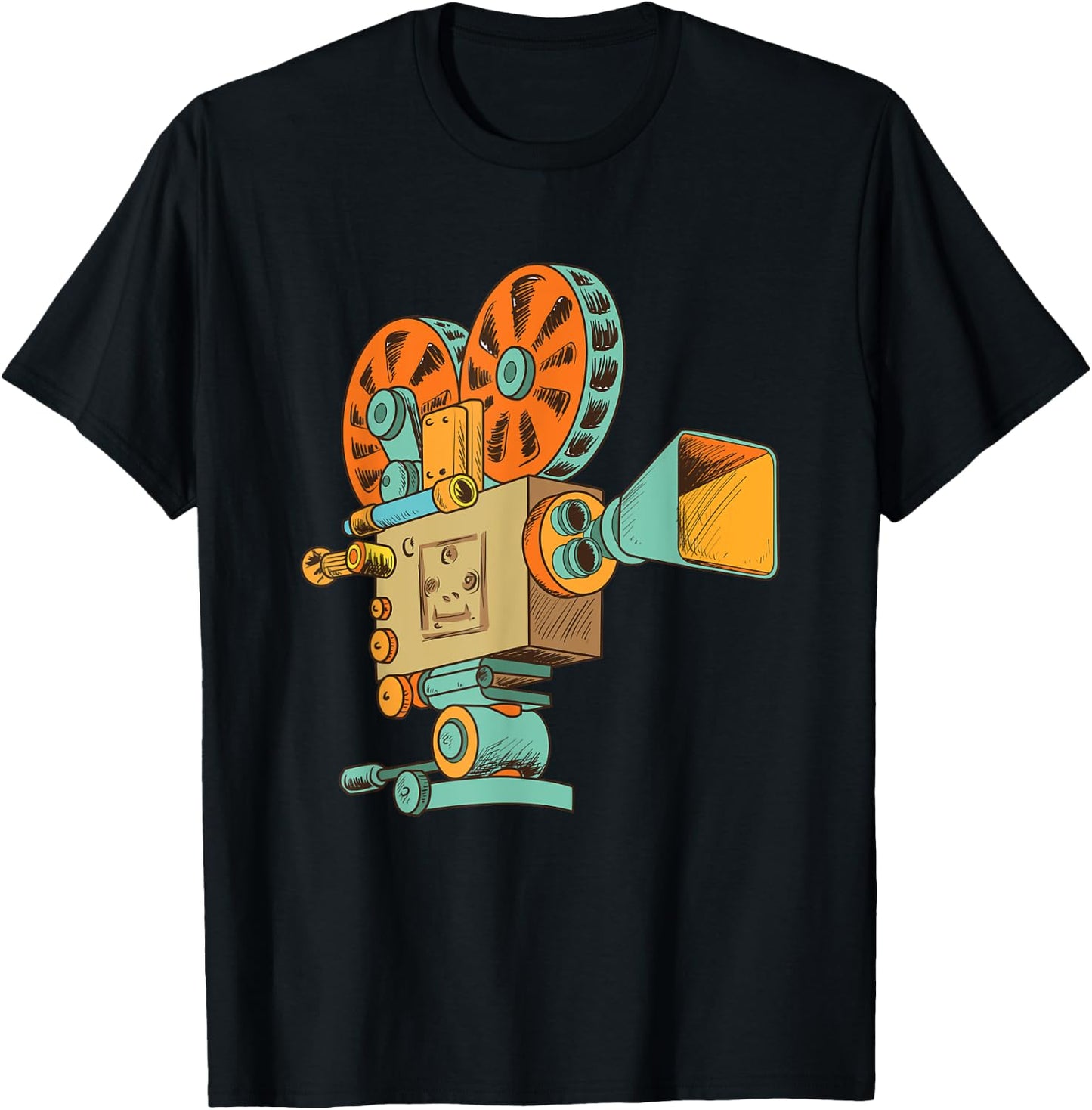 Retro Vintage Film Camera for Filmmakers and Movie Directors T-Shirt - T-Shirt | Black