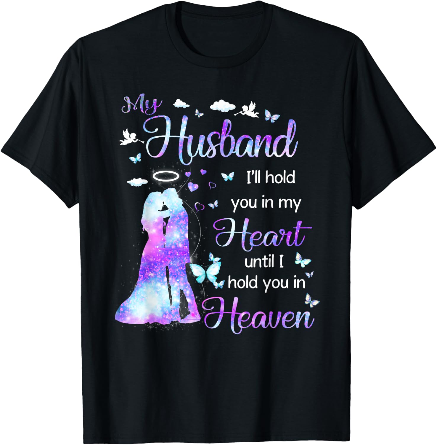 My Husband in Heaven T-Shirt - T-Shirt | Black