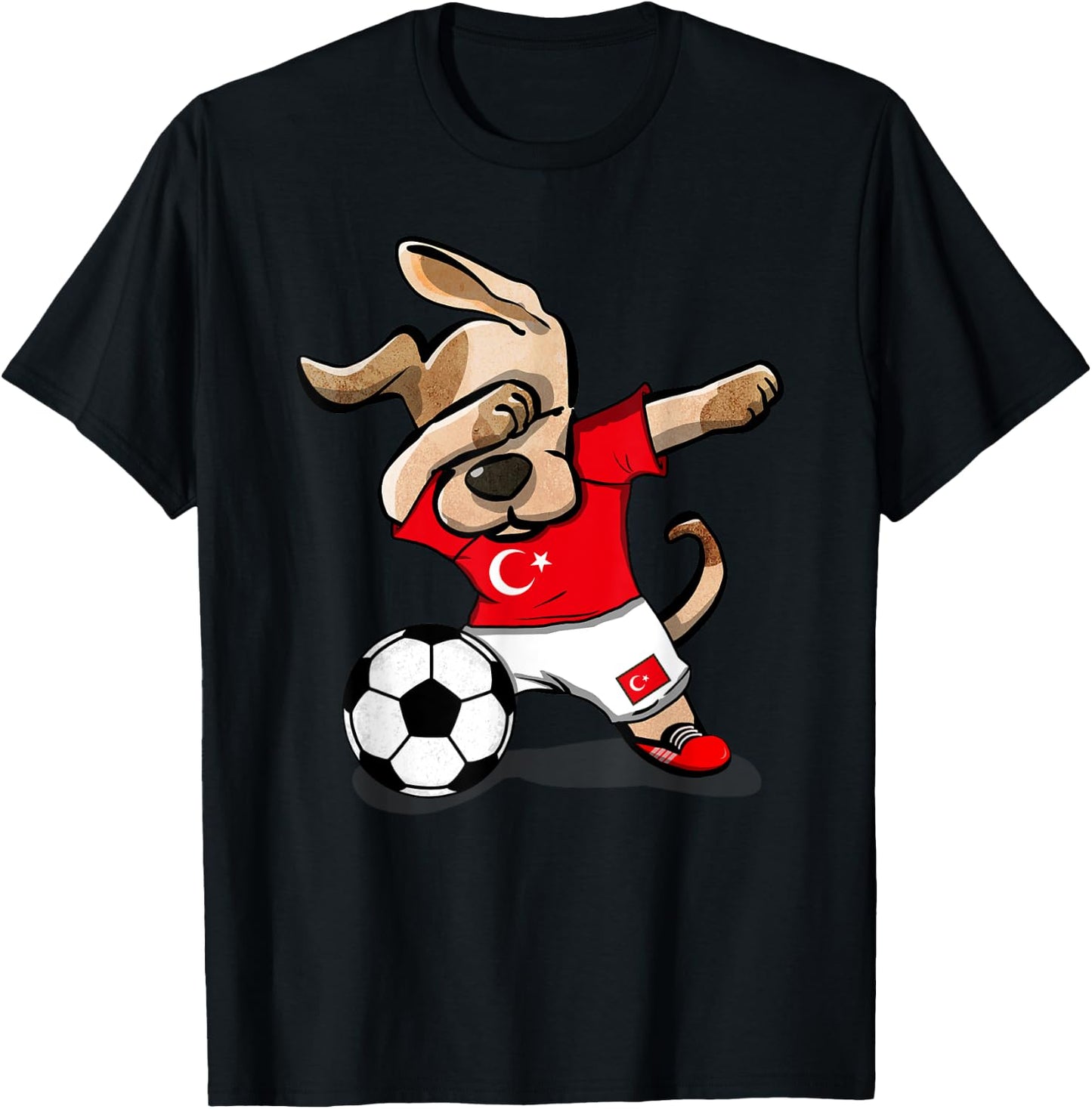 Dog Dabbing Soccer Turkey Jersey Shirt Turkish Football Men Women Kids T-Shirt - T-Shirt | Black