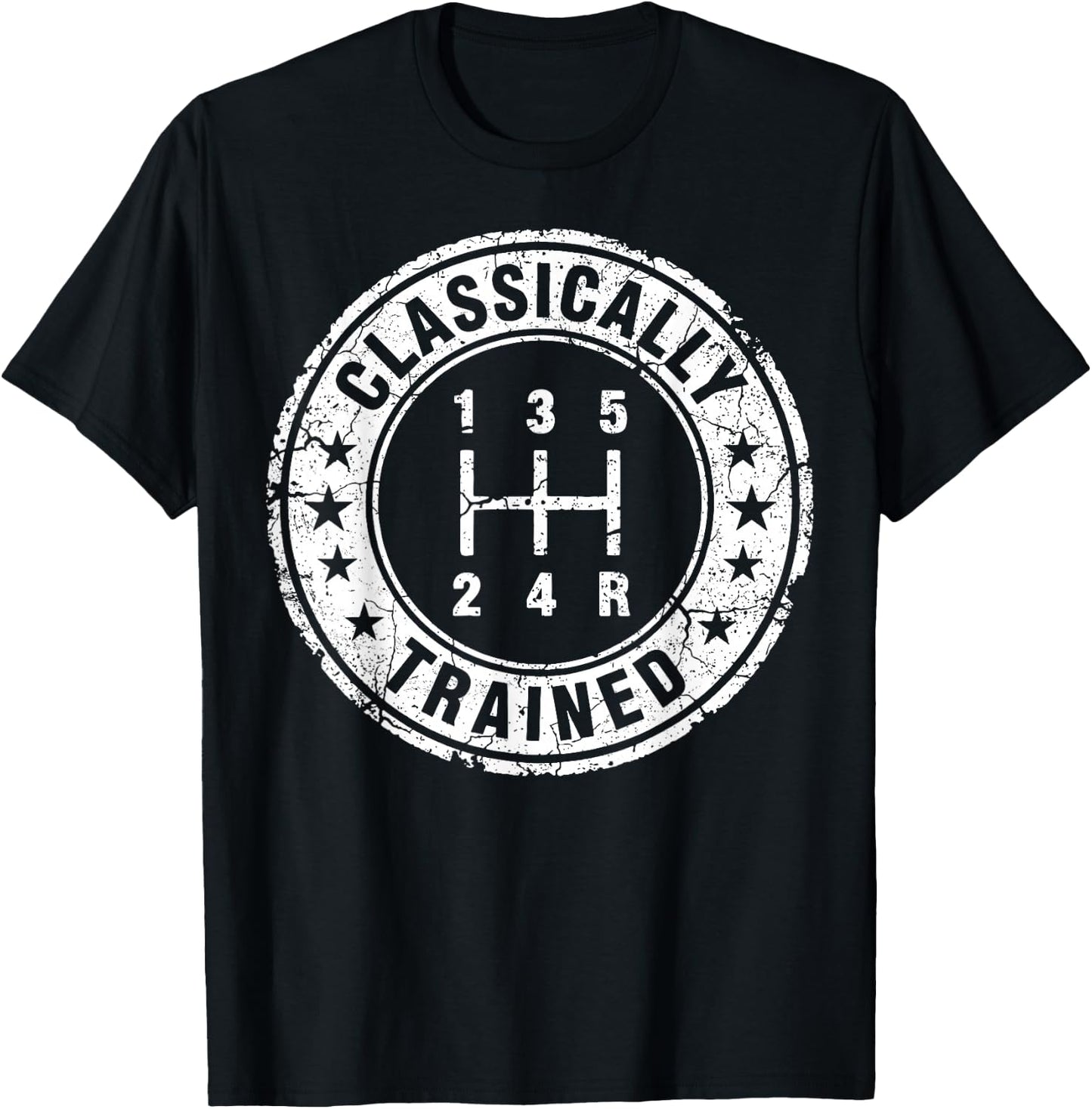 Classically Trained Car Guy Manual Transmission Stick Shift T-Shirt - T-Shirt | Black