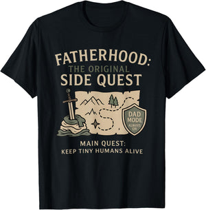 Father Dad Fatherhood The Original Side Quest Dad Mode T-Shirt - T-Shirt | Black