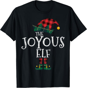 The Joyous Elf Matching Family Group Gift Funny Christmas T-Shirt - T-Shirt | Black