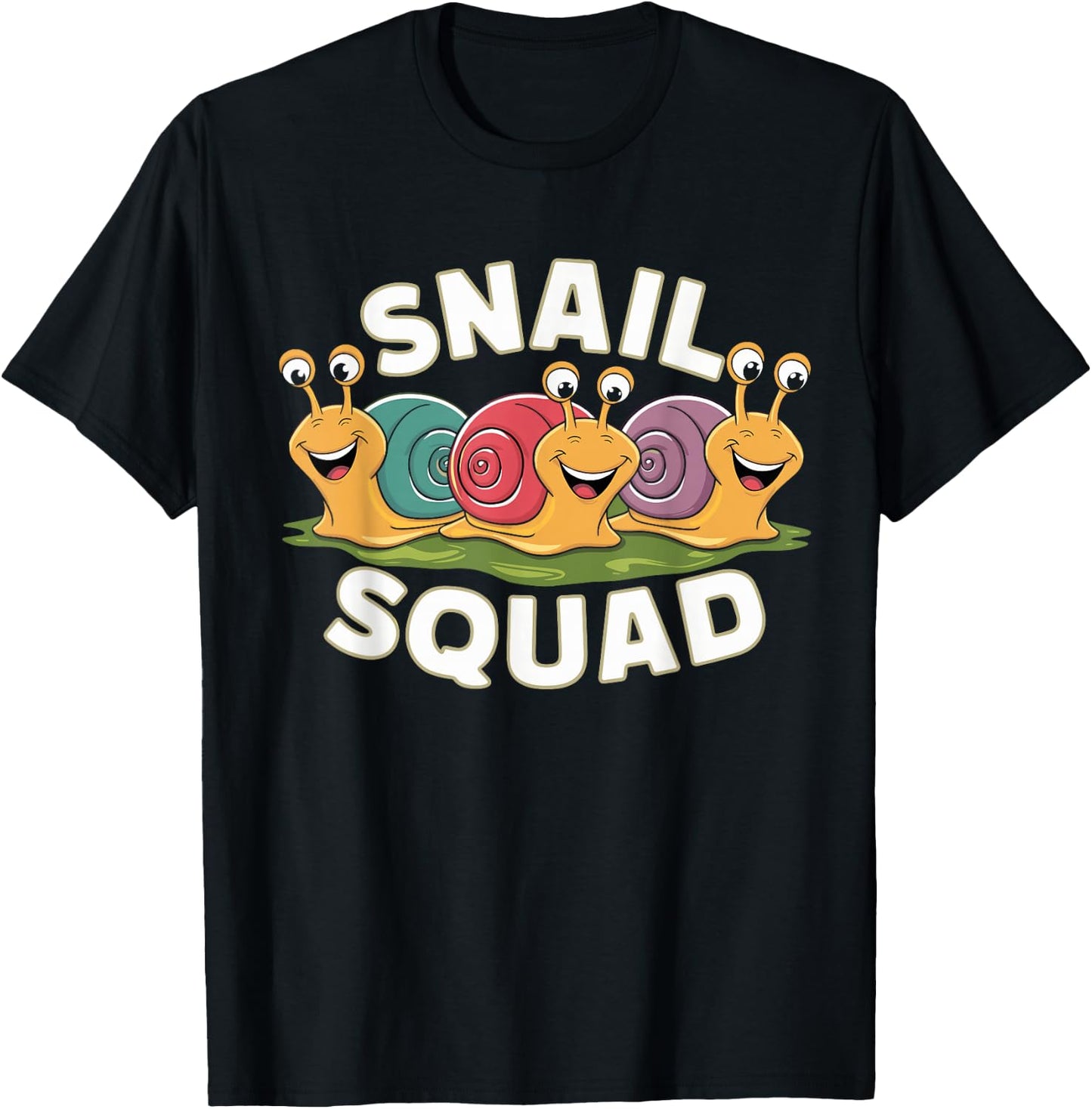 Snail Squad Design for Snail Lover Stuff | Cool Snail T-Shirt - T-Shirt | Black