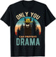 Only You Can Prevent Drama Vintage Funny Llama Graphic T-Shirt - T-Shirt | Black