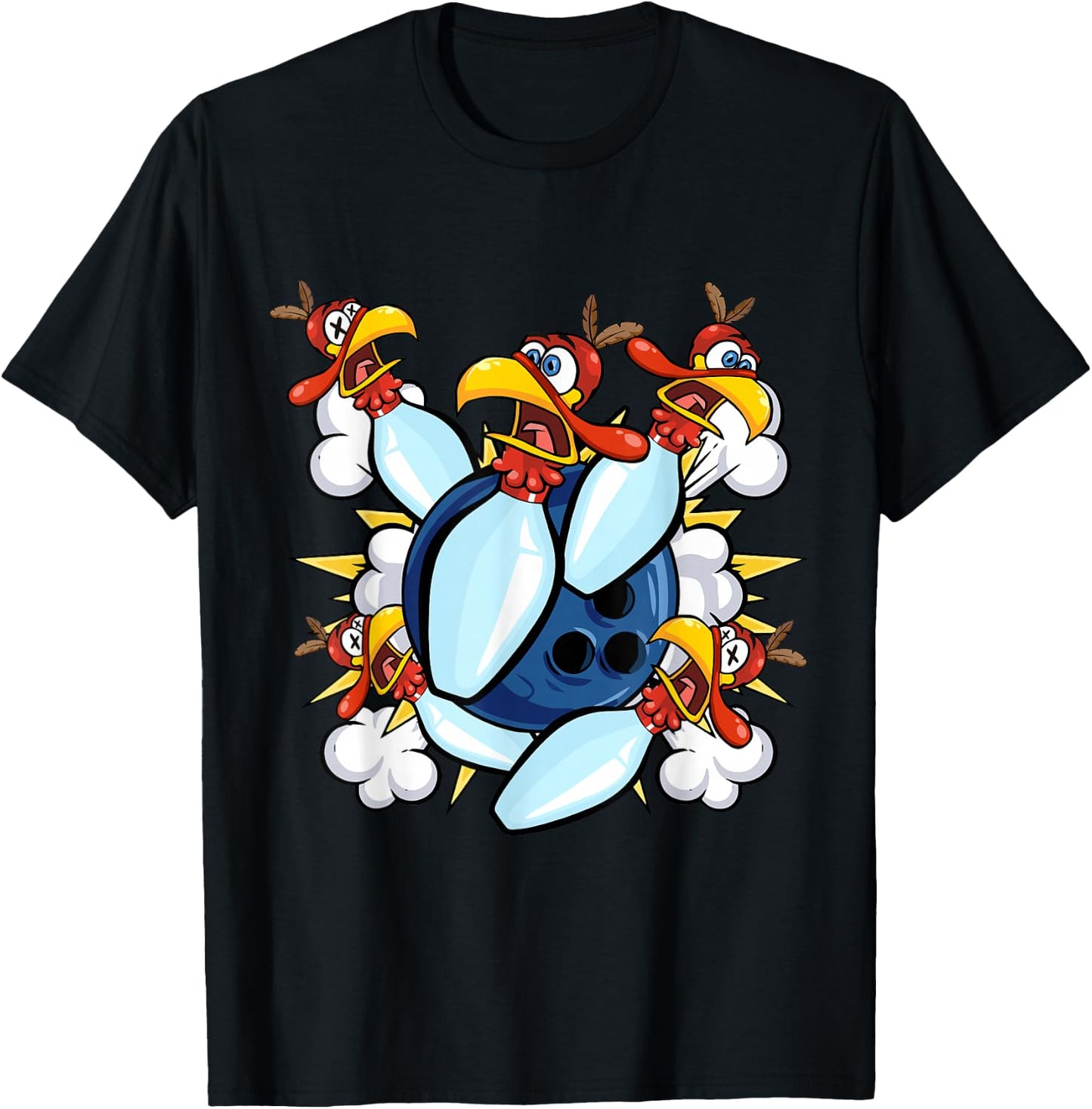 Thanksgiving Bowl Bowler Strike Pin Sport Turkey Bowling T-Shirt - T-Shirt | Black