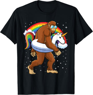 Bigfoot Unicorn Rainbow Shirt Boys Kids Girls Toddlers T-Shirt - T-Shirt | Black