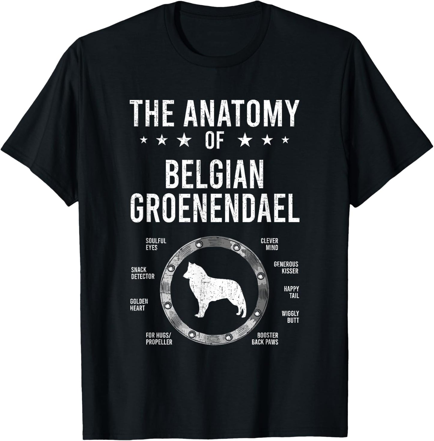 Anatomy of Belgian Groenendael Dog Lover T-Shirt - T-Shirt | Black