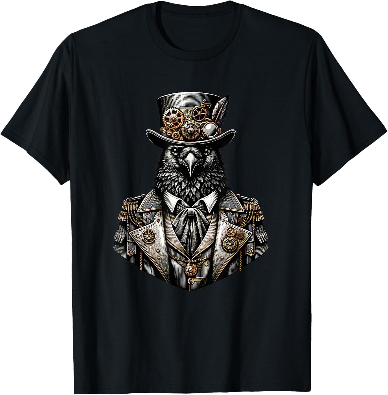 Steampunk Raven Women Men Kids Steampunk Raven T-Shirt - T-Shirt | Black