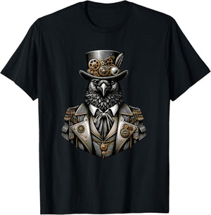 Steampunk Raven Women Men Kids Steampunk Raven T-Shirt - T-Shirt | Black
