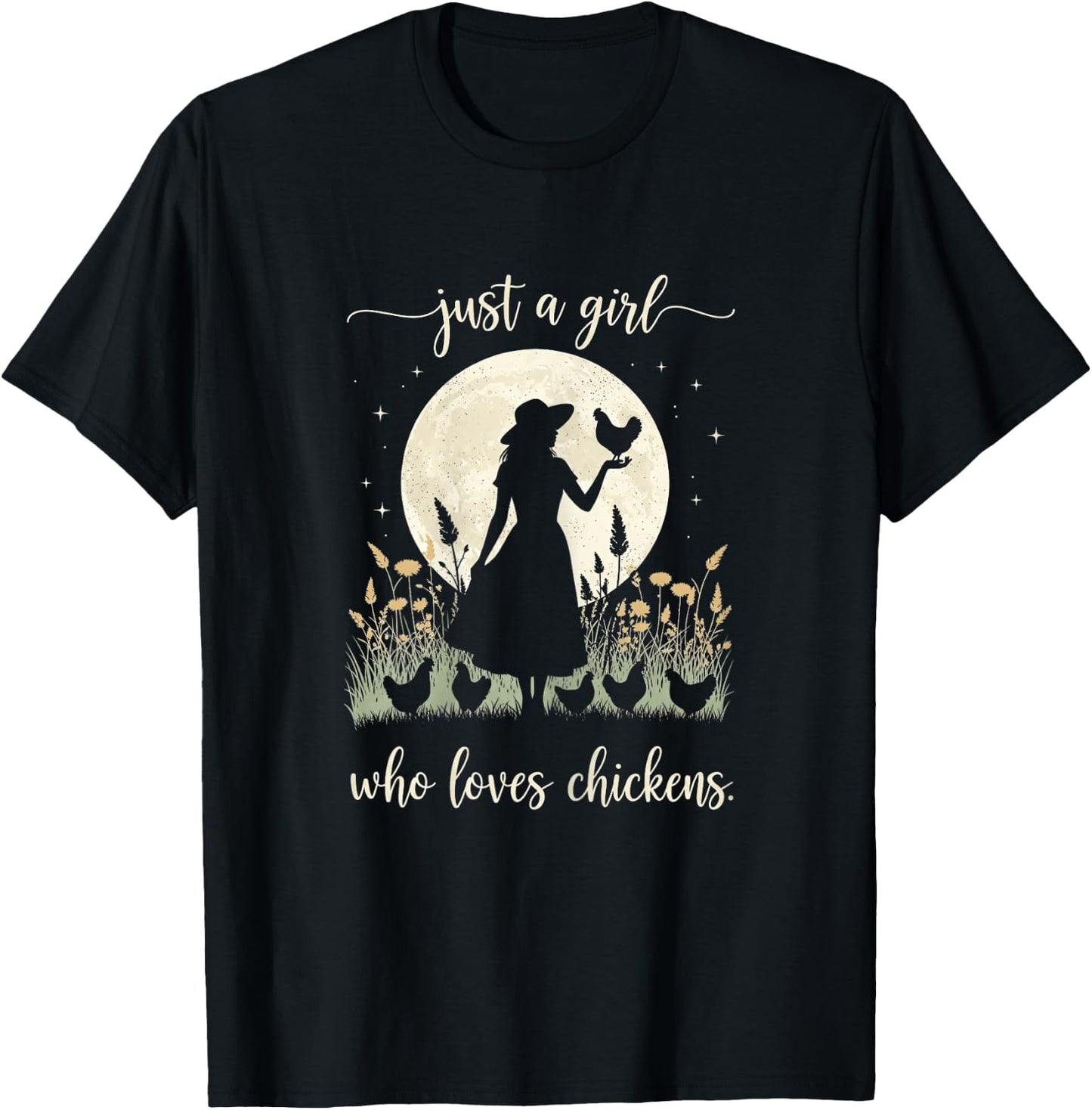 Just A Girl Who Loves Chickens T-Shirt - T-Shirt | Black