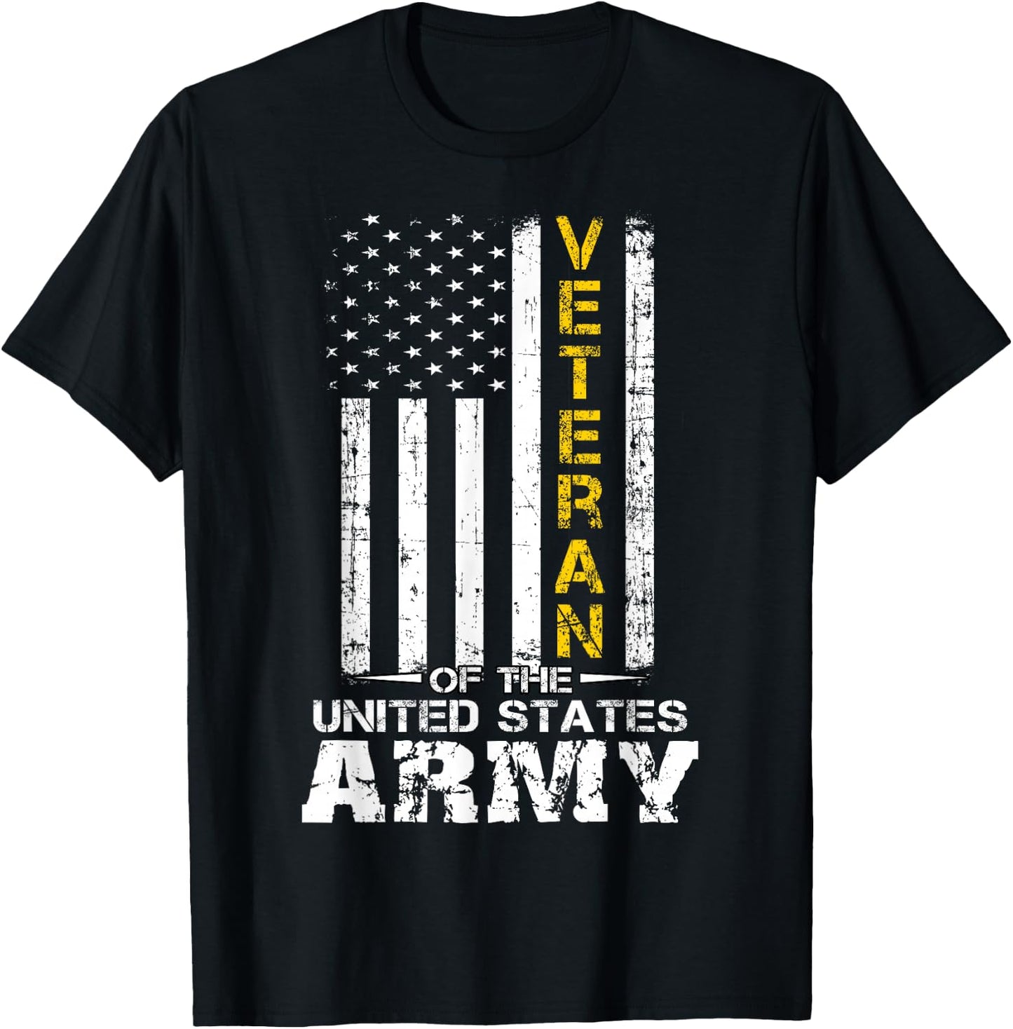 Veteran of United States US Army Veteran Gold T-Shirt - T-Shirt | Black