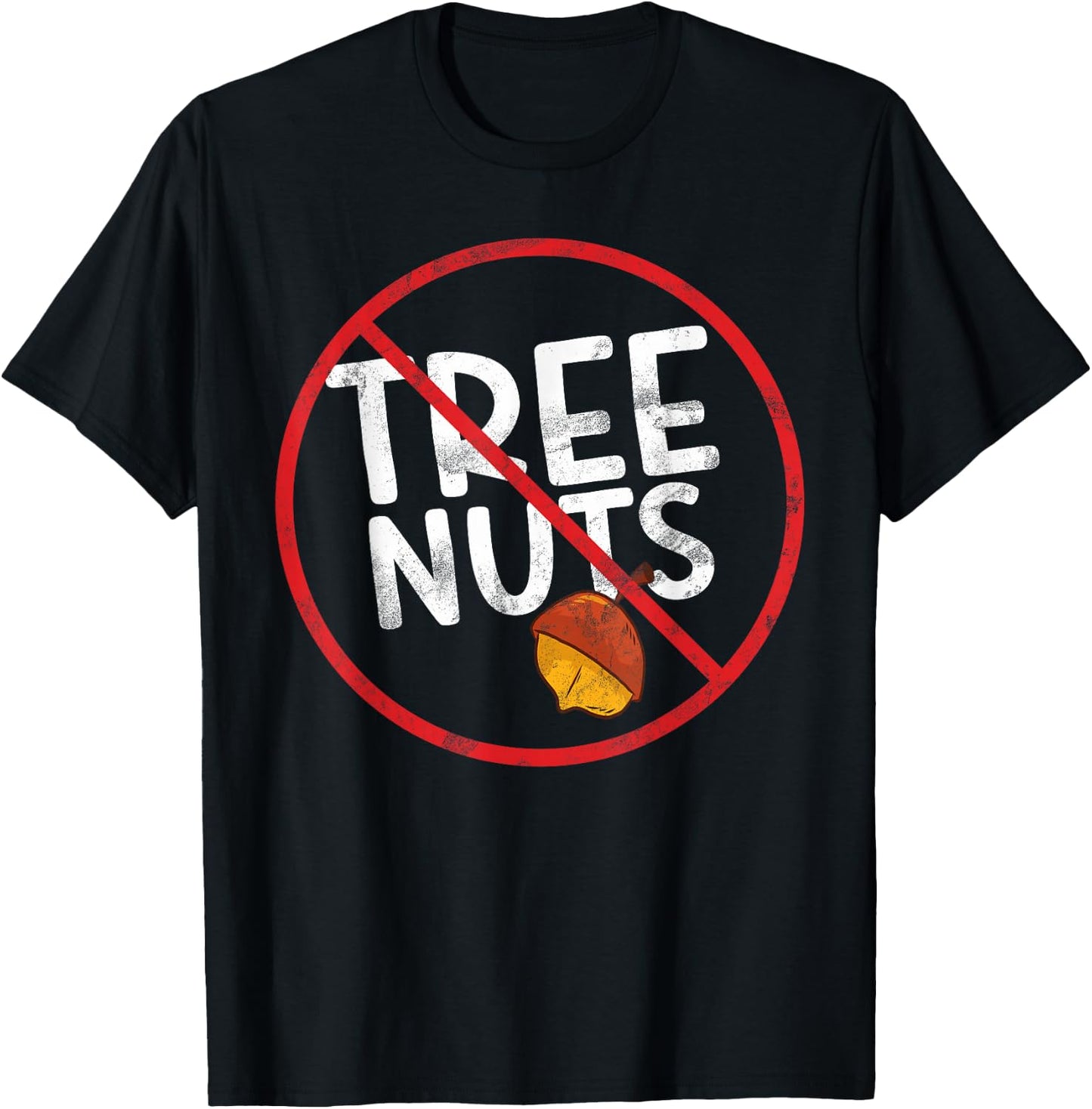 No Tree Nuts Allergy Awareness Warning Allergic T-Shirt - T-Shirt | Black
