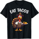 Funny Thanksgiving Turkey Eat Tacos Mexican Thanksgiving T-Shirt - T-Shirt | Black