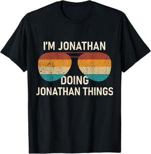 I'm Jonathan Doing Jonathan Things Retro Sunglass T-Shirt - T-Shirt | Black