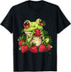 Strawberry Frog Strawberries Animal Print Wildlife Drawing T-Shirt - T-Shirt | Black