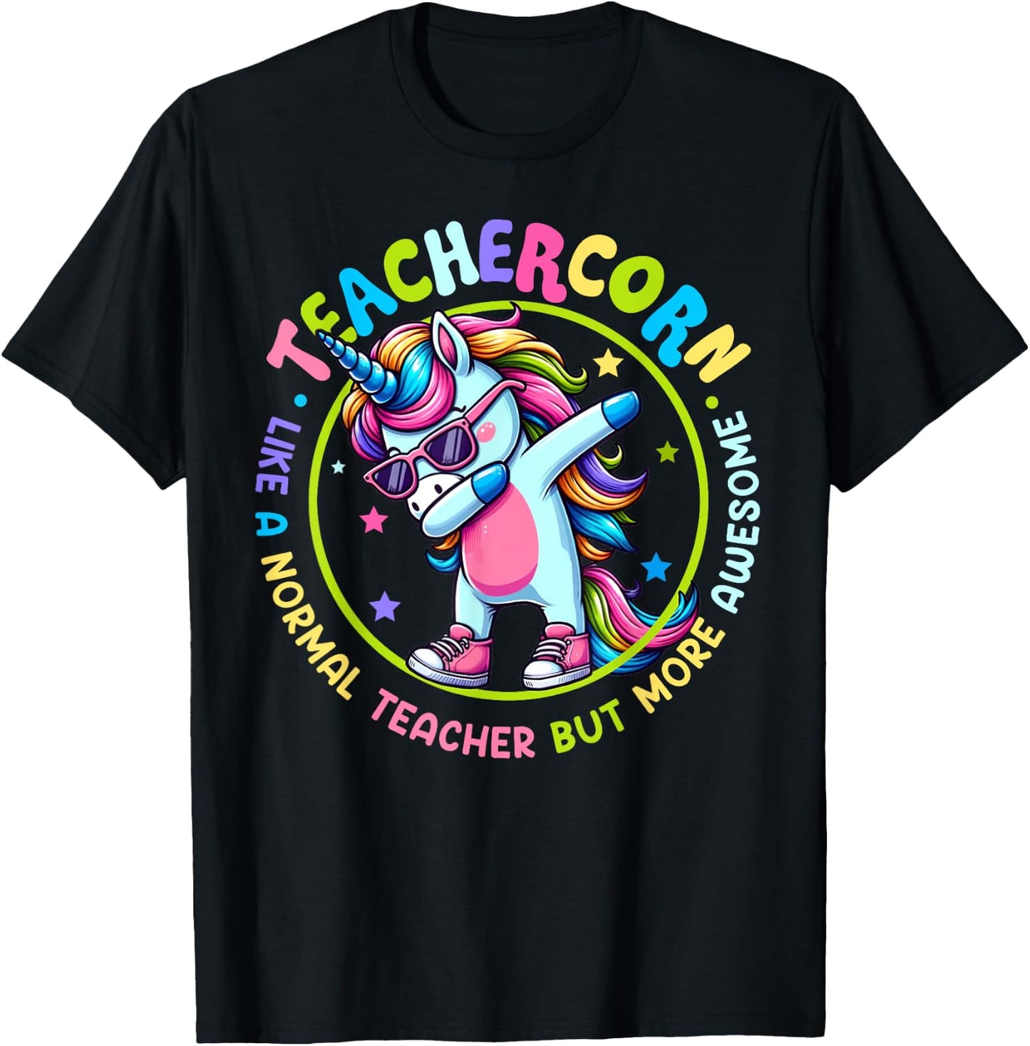 Teachercorn Cool Teacher Unicorn Dabbing Funny Teaching Life Women T-Shirt - T-Shirt | Black