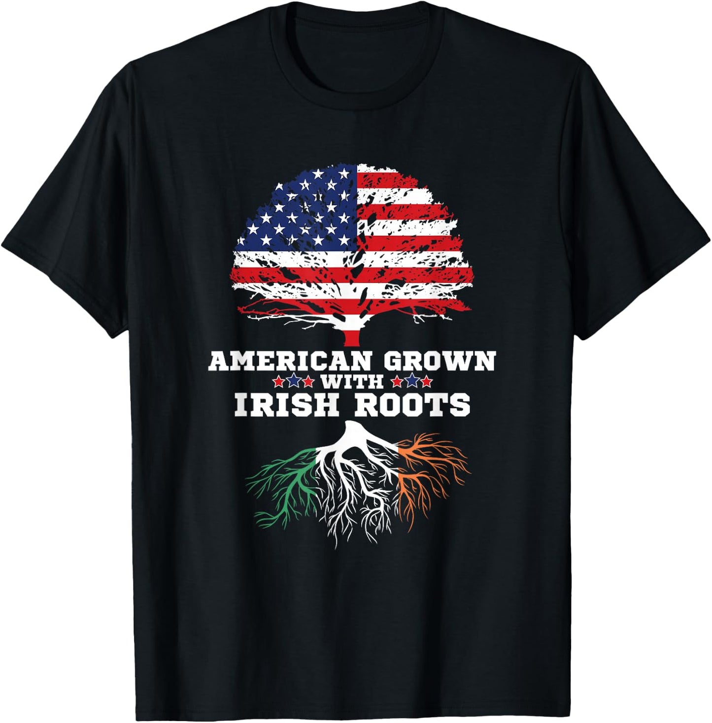 Ireland Roots American Grown Irish Roots Ireland T-Shirt - T-Shirt | Black