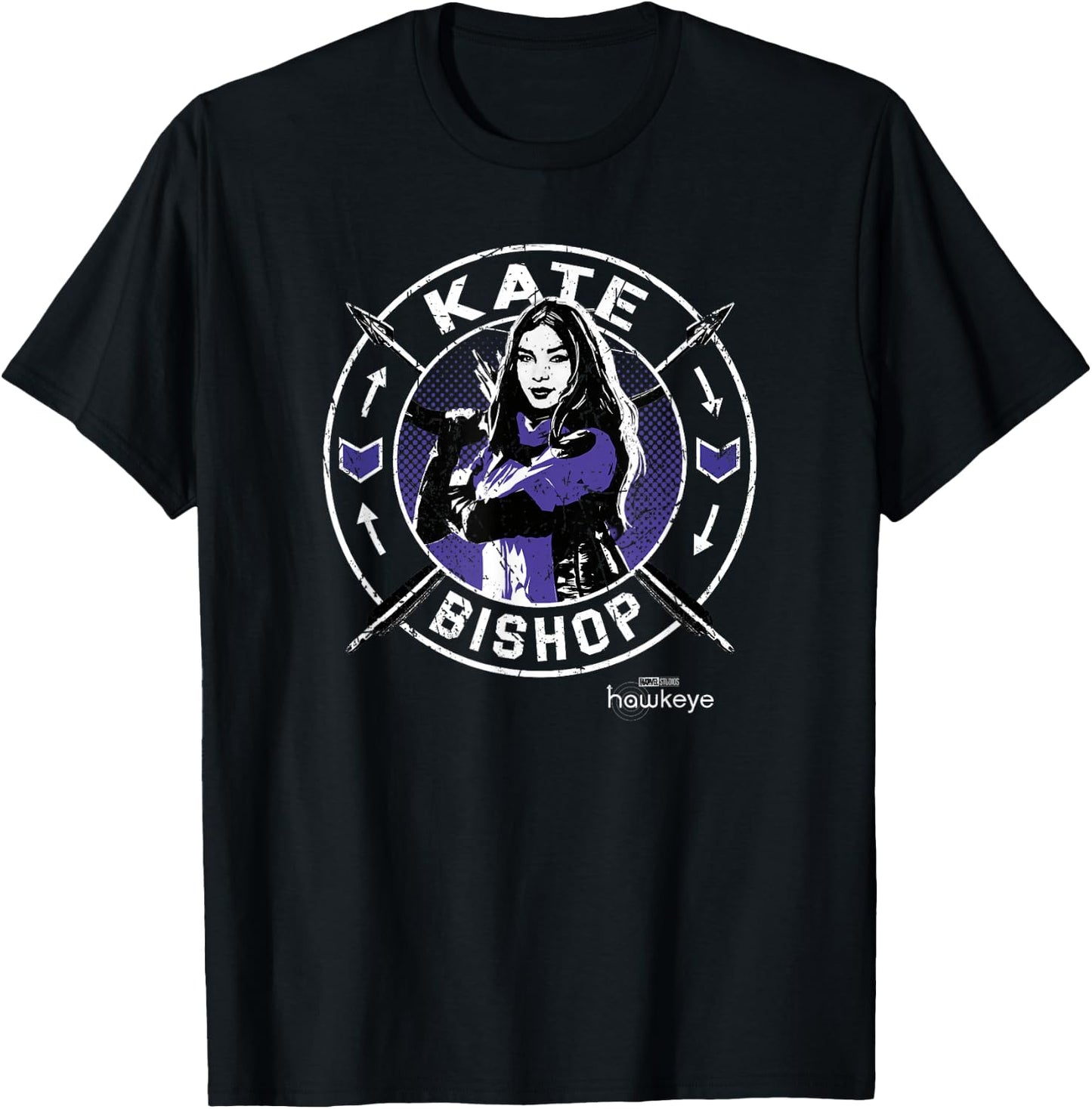 Marvel Hawkeye Kate Bishop Arrow Circle Portrait T-Shirt - T-Shirt | Black