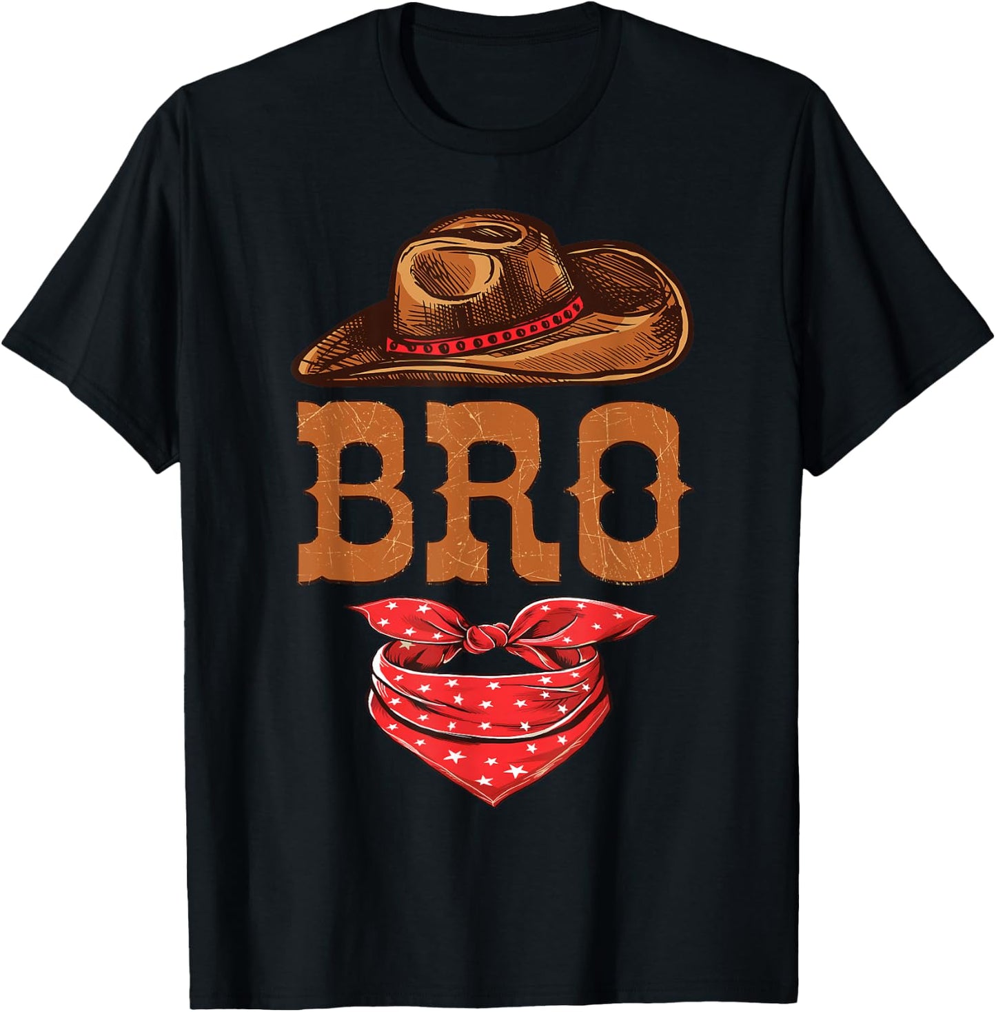 Bro Brother Western Birthday Cowboy Cowgirl Family Matching T-Shirt - T-Shirt | Black