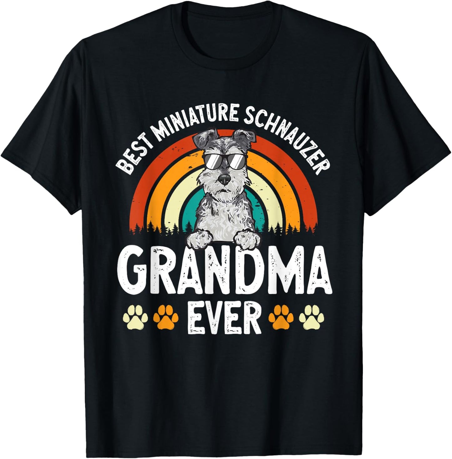 Miniature Schnauzer Dog Grandma Mini Schnauzer T-Shirt - T-Shirt | Black