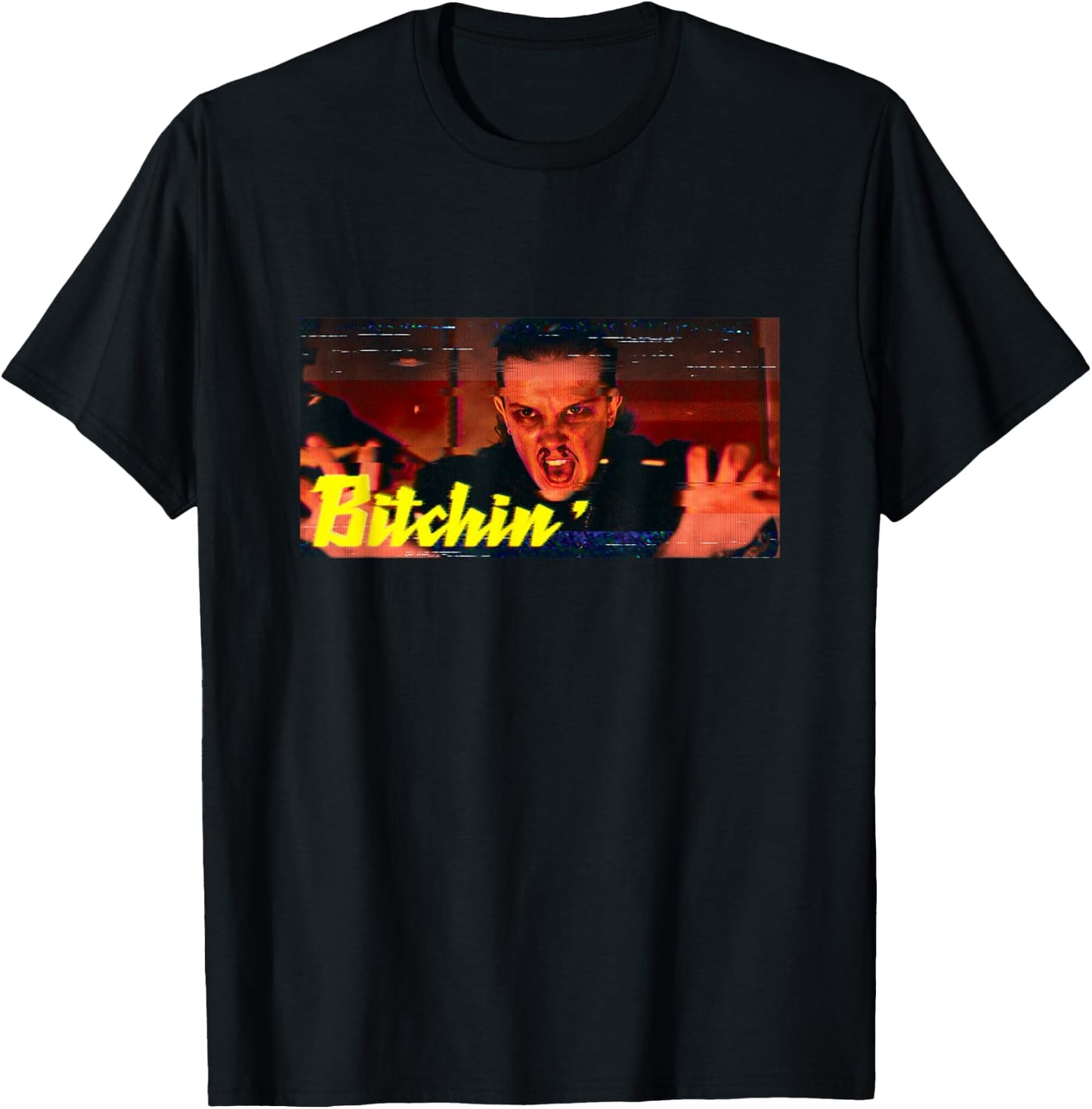 Stranger Things Eleven Bitchin' Vintage Power Panel T-Shirt - T-Shirt | Black