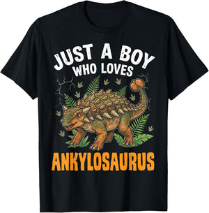 Just A Boy Who Loves Ankylosaurus T-Shirt - T-Shirt | Black