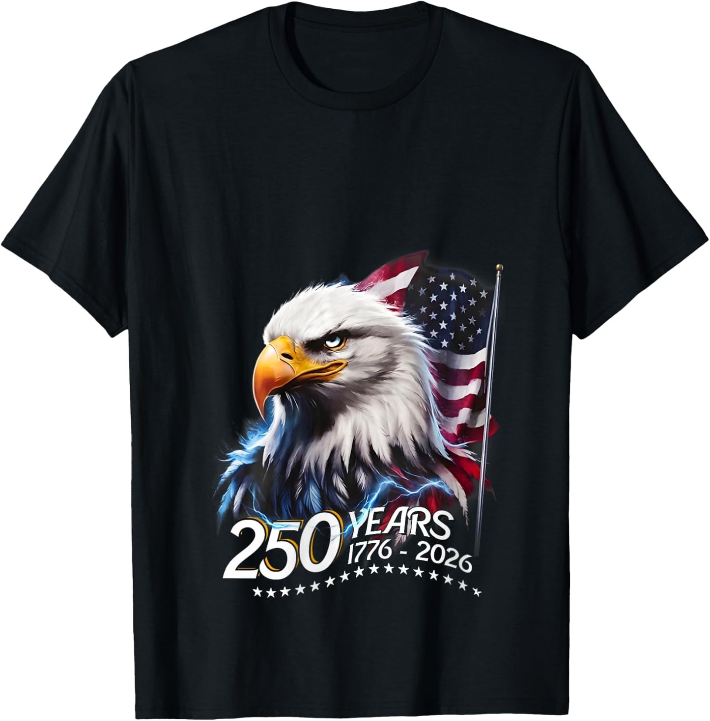Women's 250 Years American 250th Anniversary Patriotic USA 4th July V-Neck T-Shirt - T-Shirt | Black