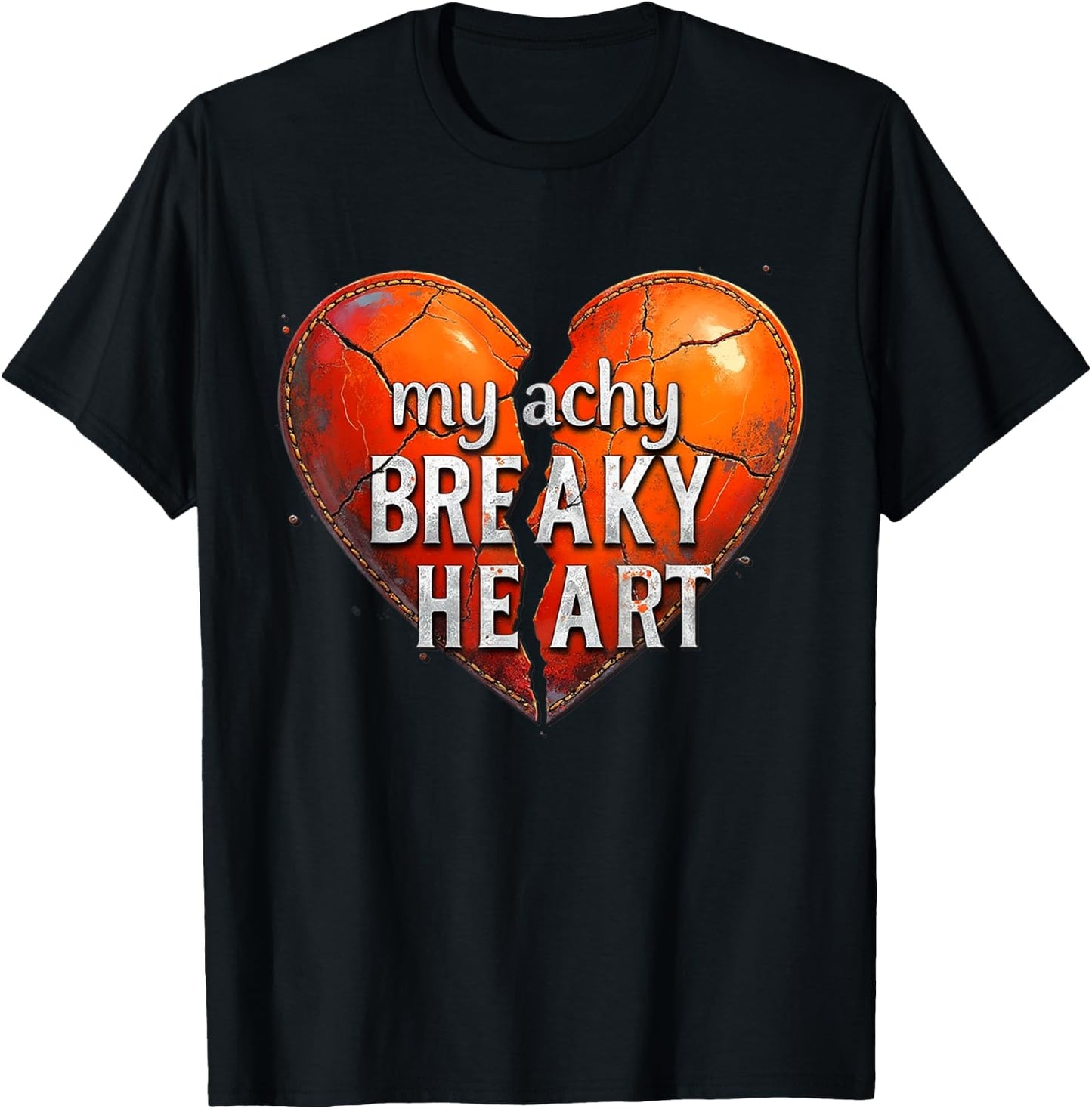 Broken Heart - My Achy Breaky Heart T-Shirt - T-Shirt | Black