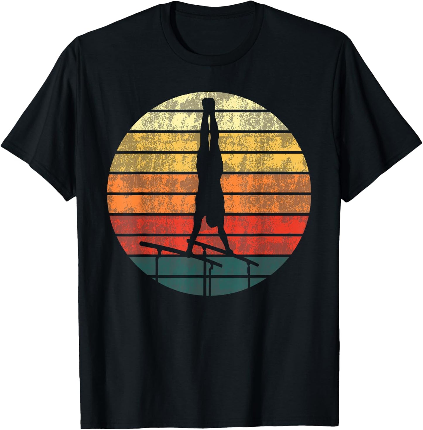 for Art Gymnastics Bars Gymnastics Retro Vintage, black, s T-Shirt - T-Shirt | Black