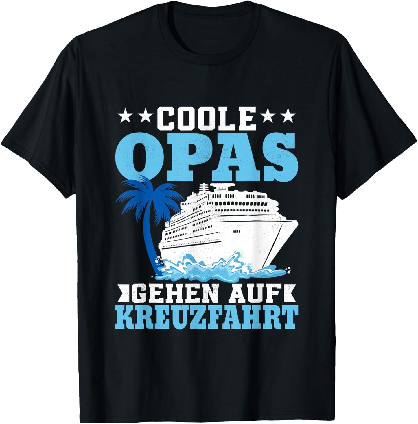 Cool Grandpa Go On Cruise Ship Grandfather Holiday T-Shirt - T-Shirt | Black
