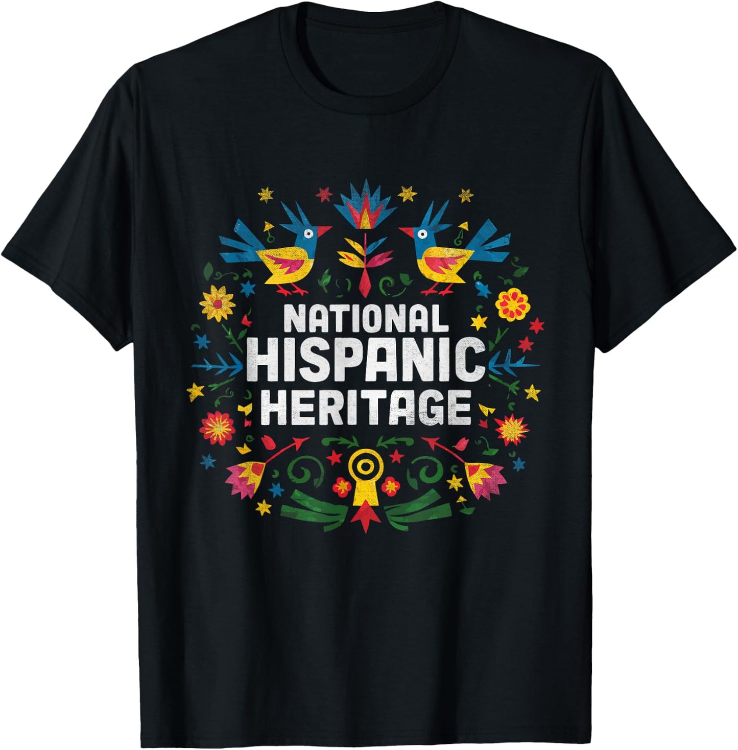 Hispanic Heritage Month National Latino Countries Flags T-Shirt - T-Shirt | Black