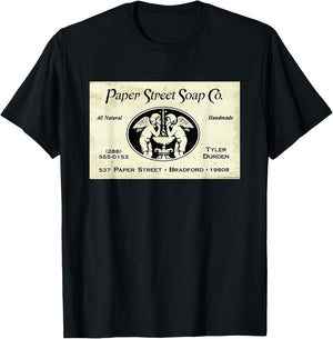 Fight Club Movie Official Paper Street Soap Co. Tyler Durden , Black, S T-Shirt - T-Shirt | Black