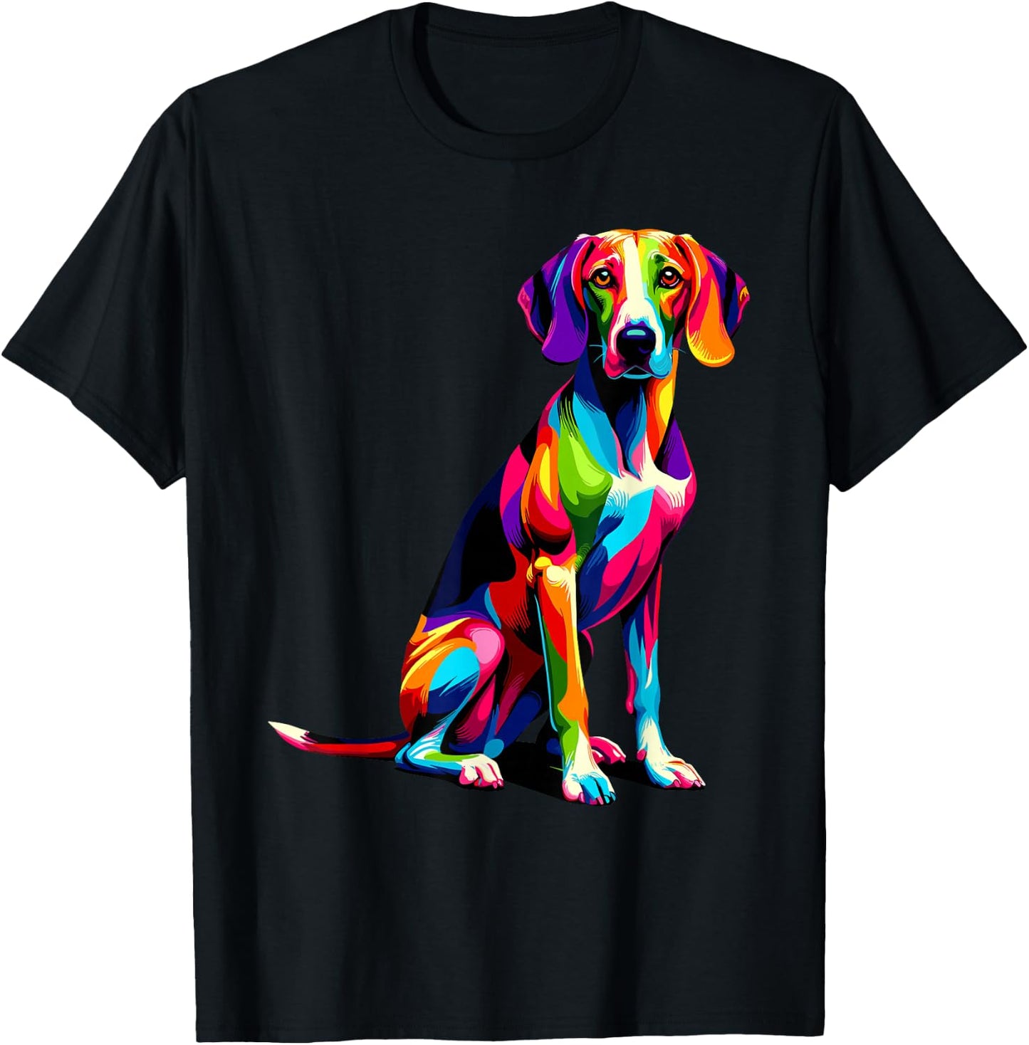 Colorful Pop Art American Foxhound Foxhounds T-Shirt - T-Shirt | Black