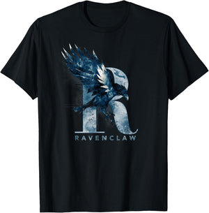 Harry Potter Ravenclaw Watercolour R T-Shirt - T-Shirt | Black