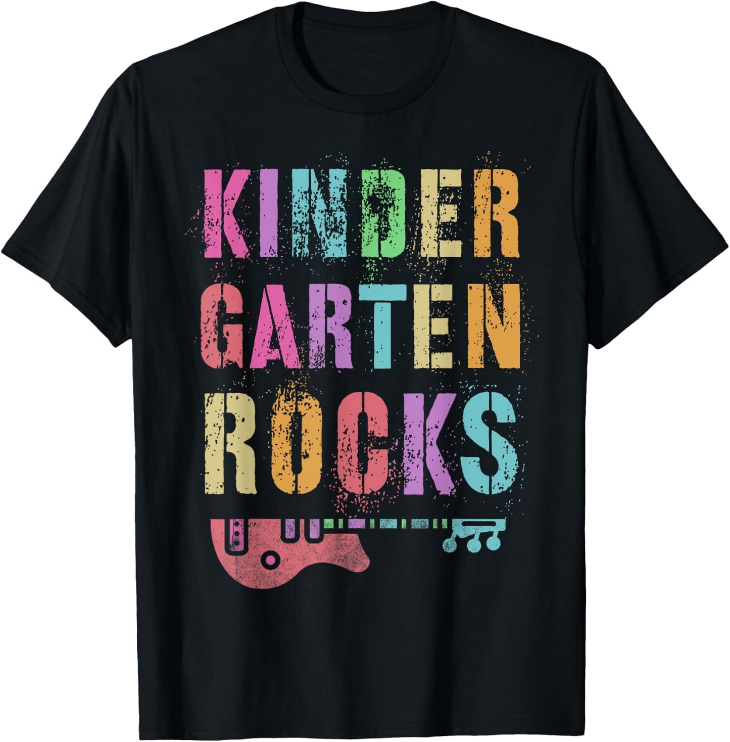 KINDERGARTEN ROCKS Teacher Crew Rock Star Kinder Team T-Shirt - T-Shirt | Black