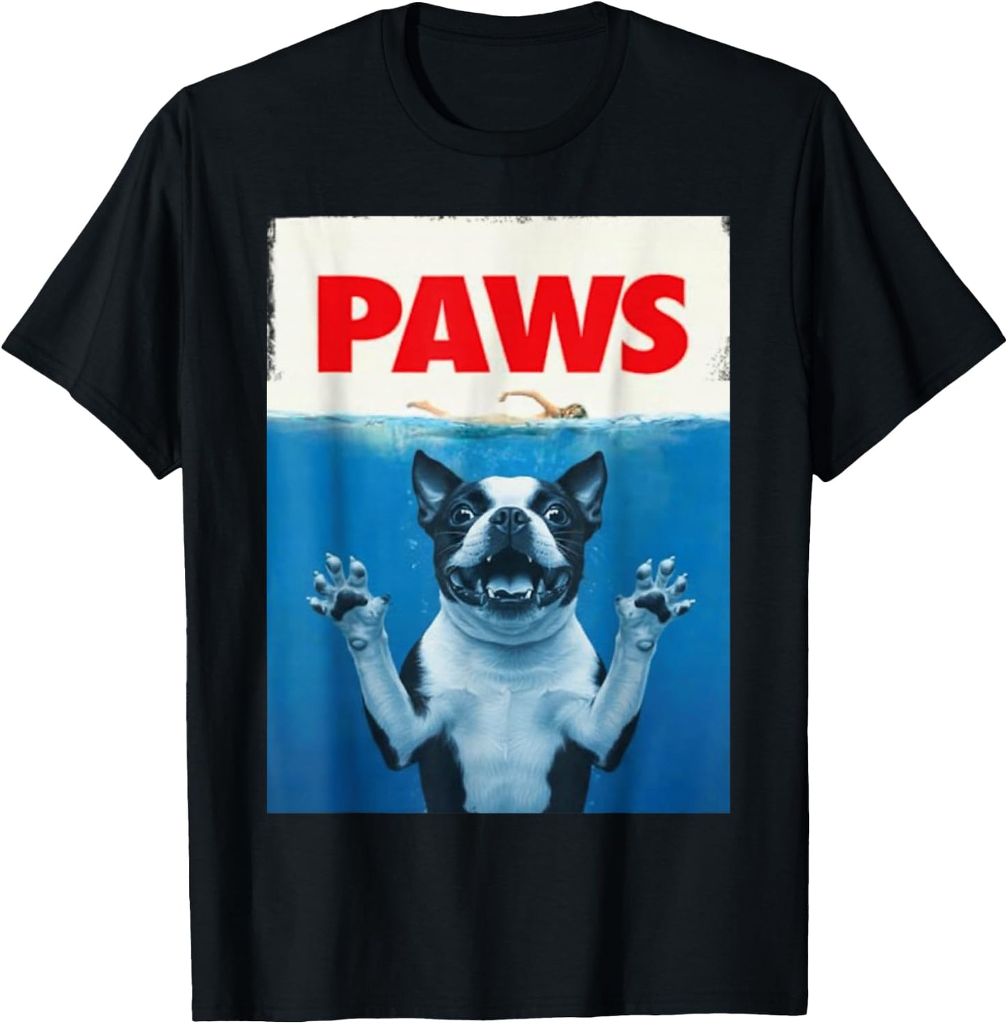 Paws Boston Terrier Dog Shirts Funny Gifts Women Kid T-Shirt - T-Shirt | Black