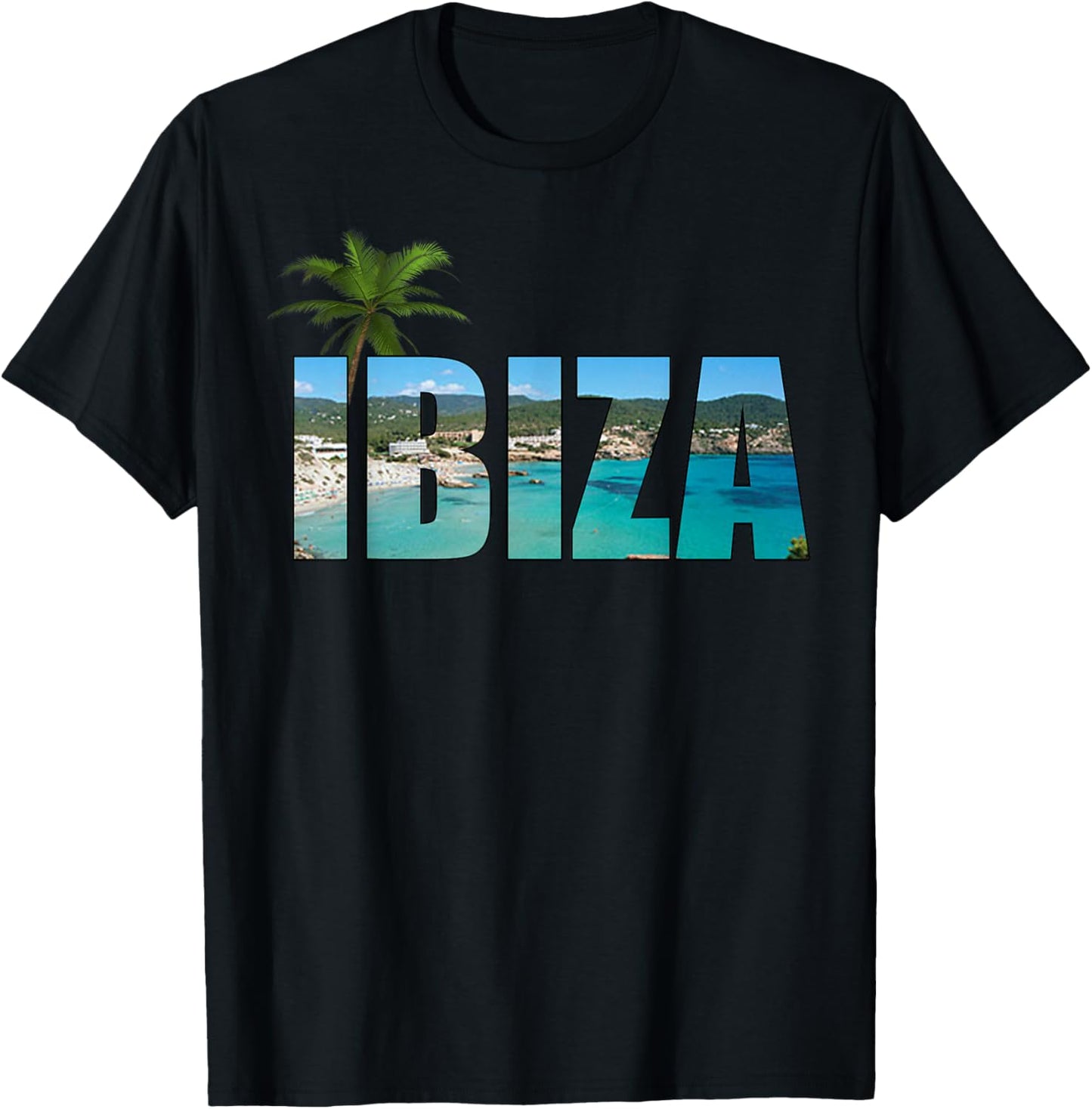Ibiza Espana Beach Palm Tree Party Destination Gift T-Shirt - T-Shirt | Black