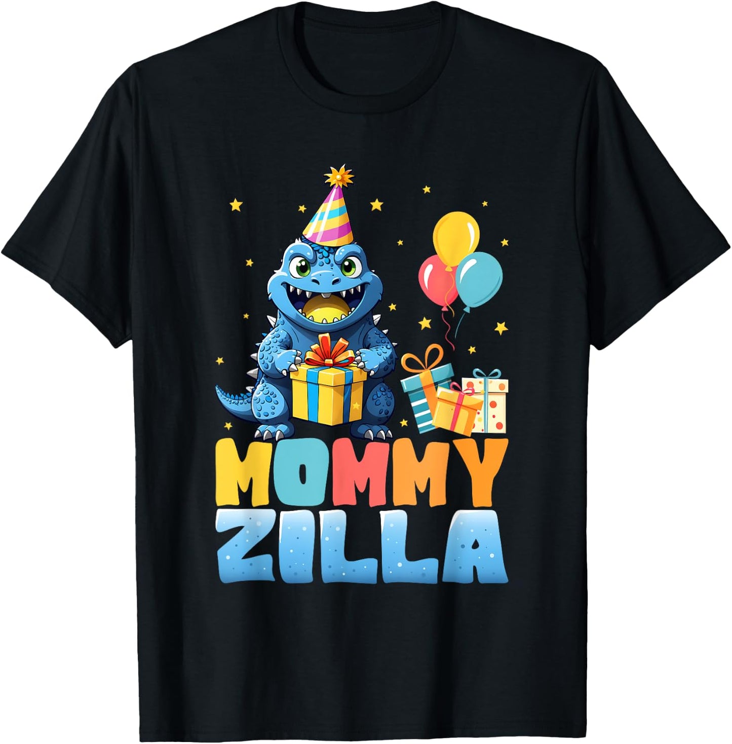 Mommyzilla Funny Monster Kaiju Family Matching Birthday Mom T-Shirt - T-Shirt | Black