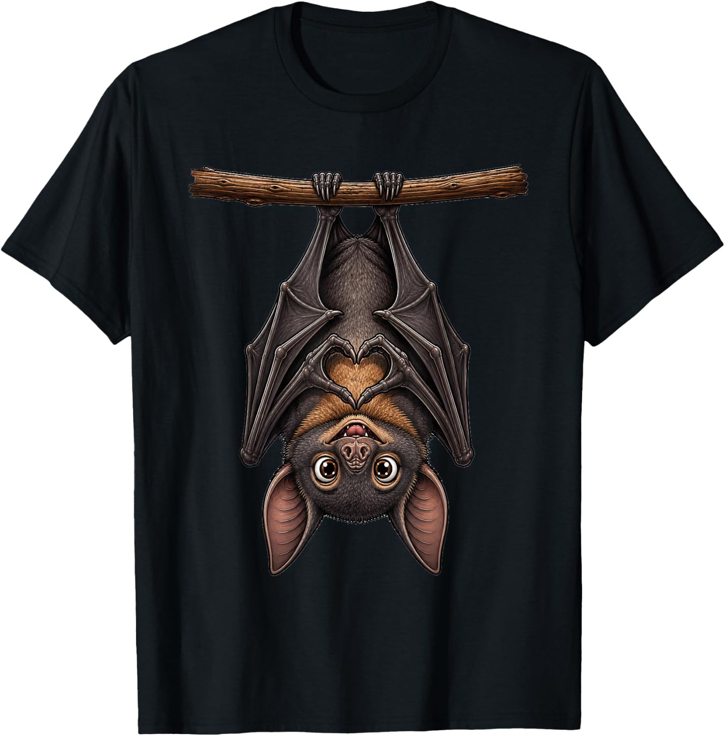 Fledermaus mit Herz | Süßes Fledermäuschen mit Herzsymbol T-Shirt - T-Shirt | Black
