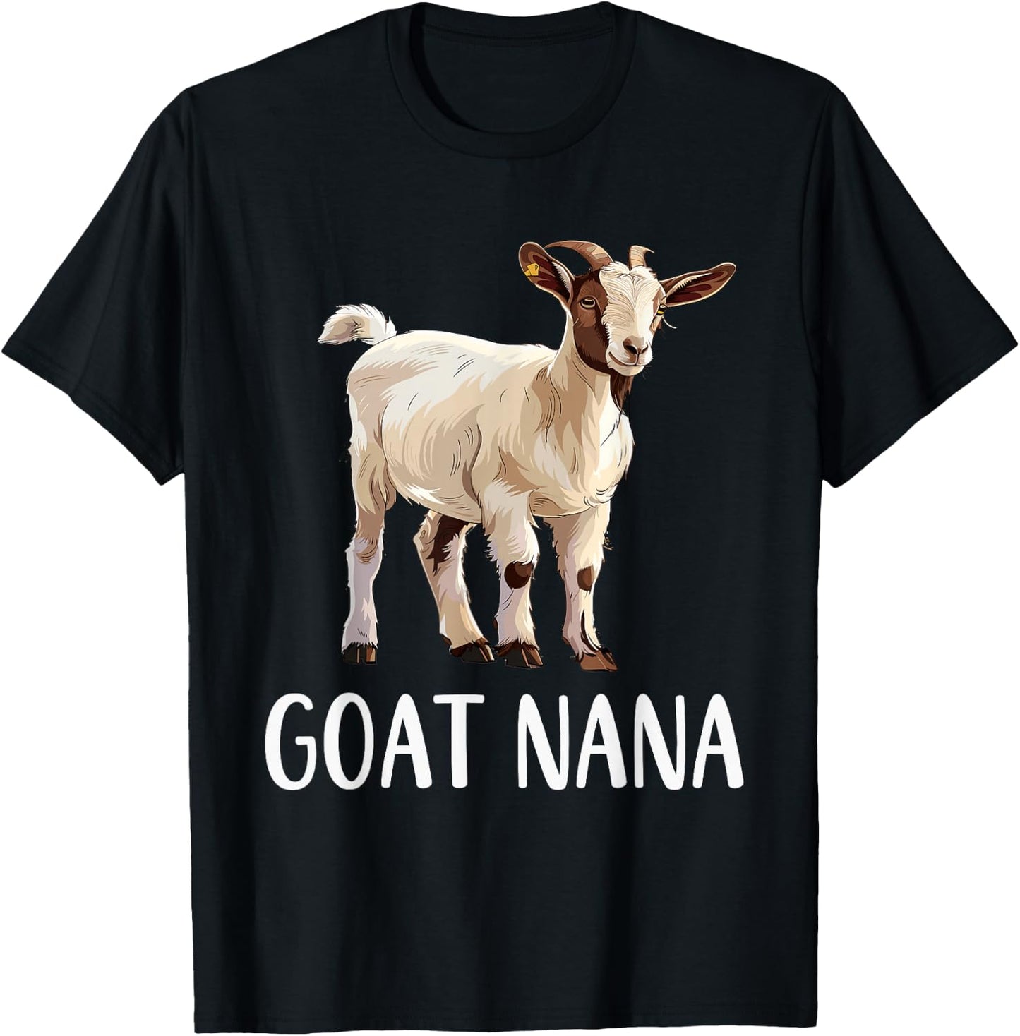 Goat Nana Funny Animals Lover Grandma Gift Mothers Day T-Shirt - T-Shirt | Black