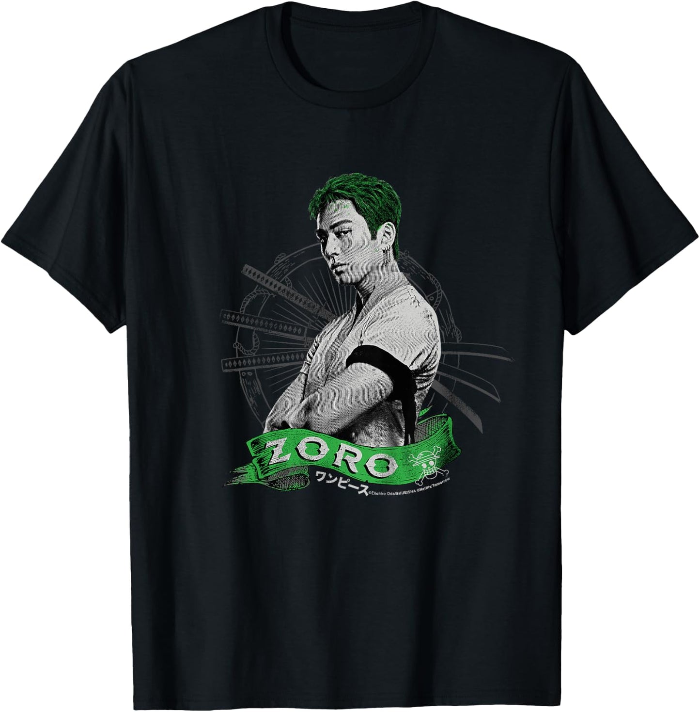 Child Roronoa Zoro Live Action Straw Hat Pirate Hunter for Kids , Black, 2 T-Shirt - T-Shirt | Black