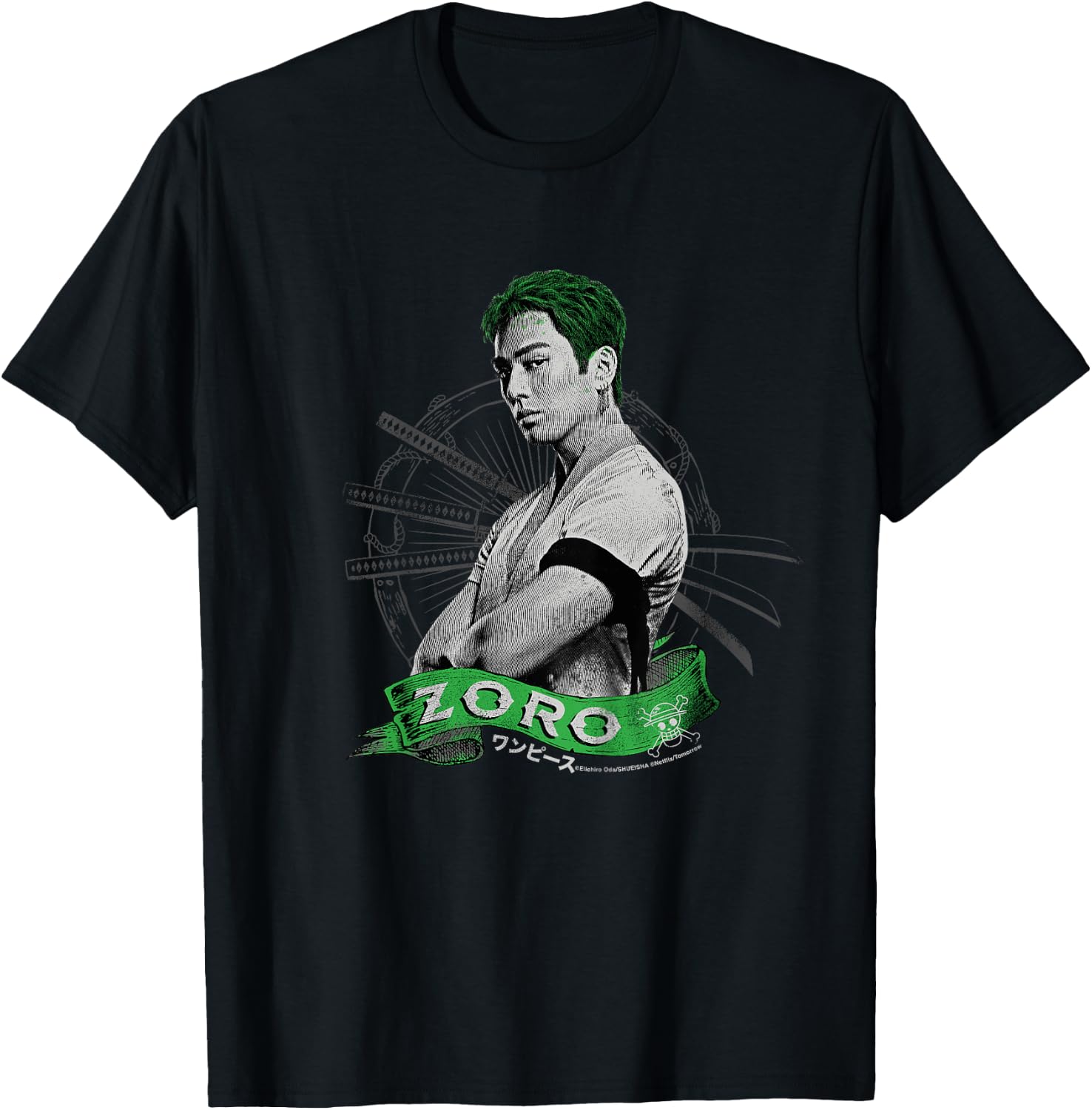 Child Roronoa Zoro Live Action Straw Hat Pirate Hunter for Kids , Black, 2 T-Shirt - T-Shirt | Black