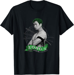 Child Roronoa Zoro Live Action Straw Hat Pirate Hunter for Kids , Black, 2 T-Shirt - T-Shirt | Black