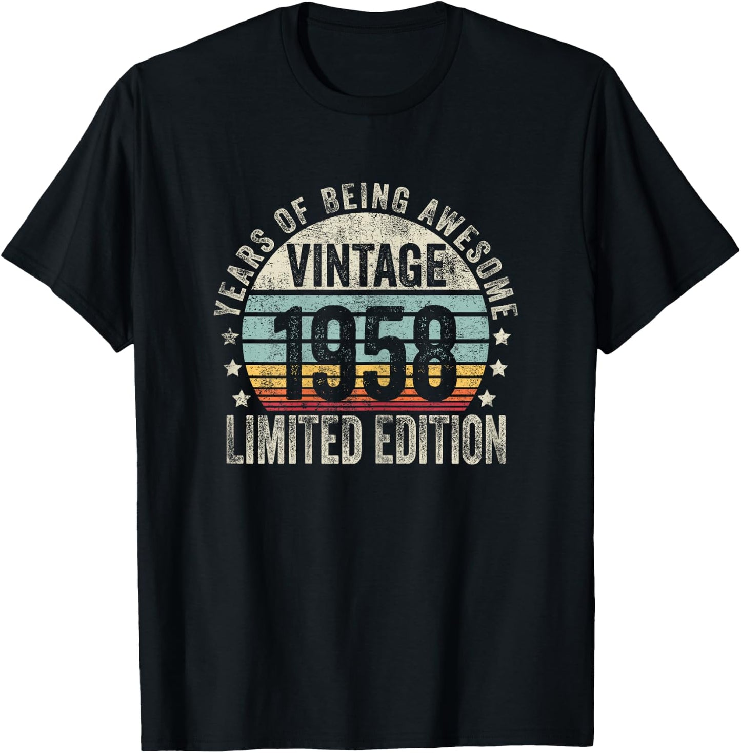 Vintage 1958 T Shirts Retro Funny 1958 Birthday T-Shirt - T-Shirt | Black