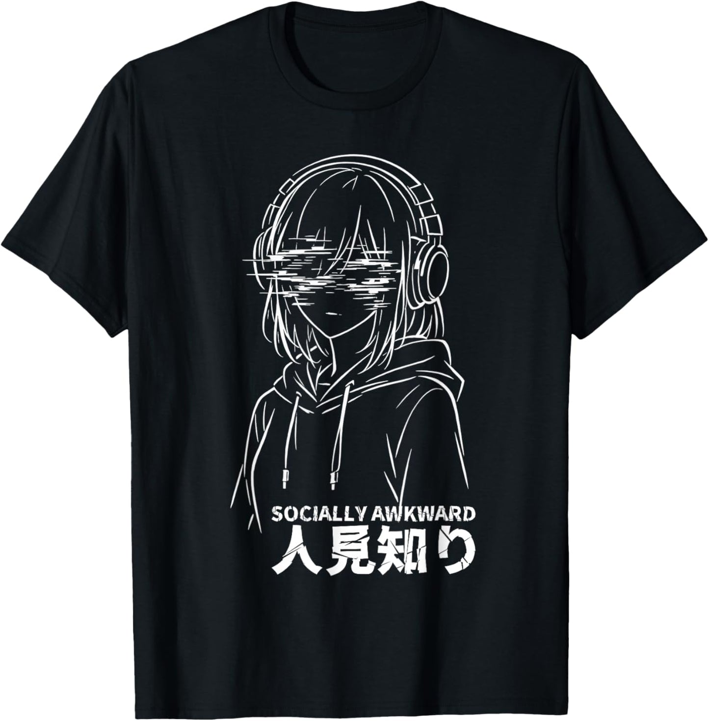 Sozial peinliche antisoziale Anime-Mädchen-Grunge-Emo-Ästhetik T-Shirt - T-Shirt | Black