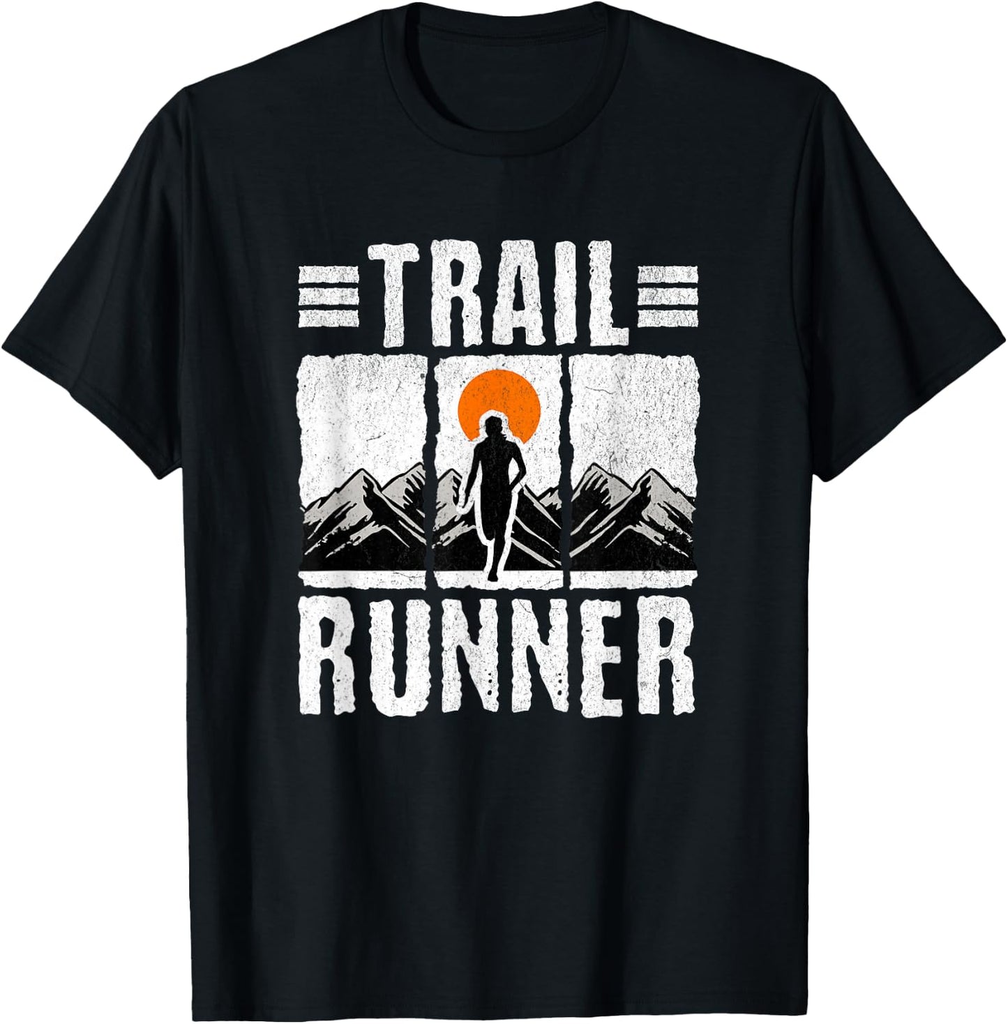 Trail Running Men Runner Mountain Sport T-Shirt - T-Shirt | Black