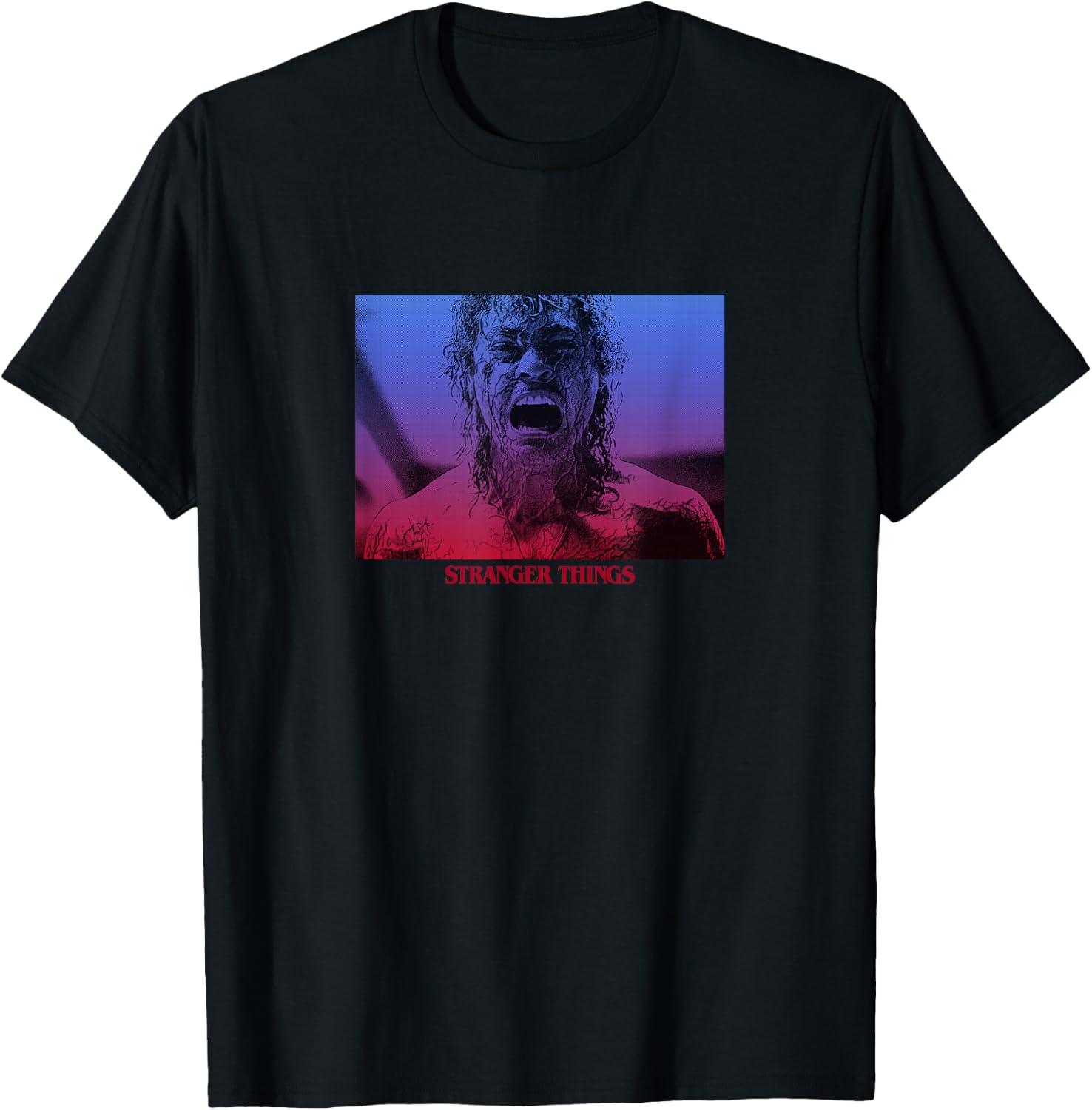 Stranger Things Billy Hargrove Gradient Scream Madness Panel T-Shirt - T-Shirt | Black