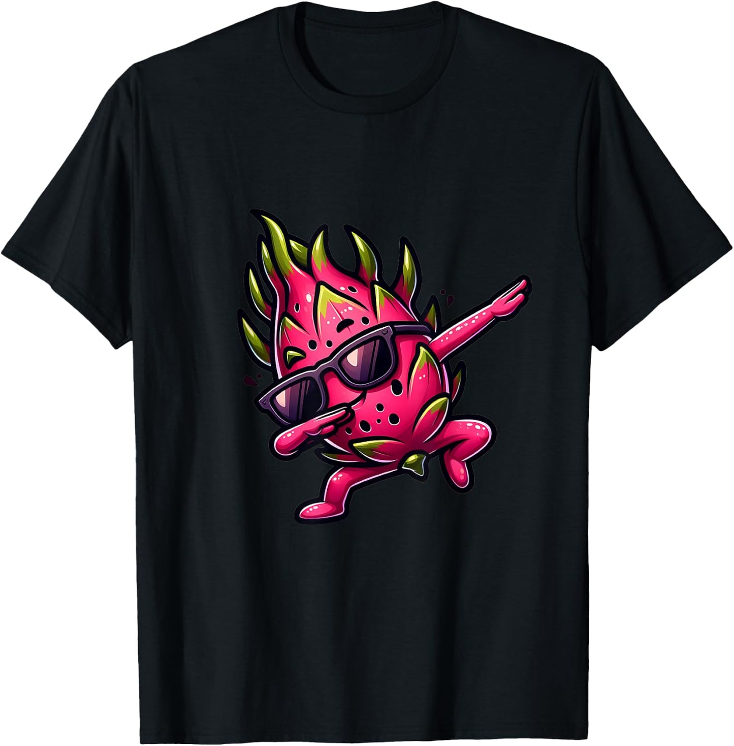 Dab Fruit Dancing Dabbing Dragon Fruit Meme T-Shirt - T-Shirt | Black