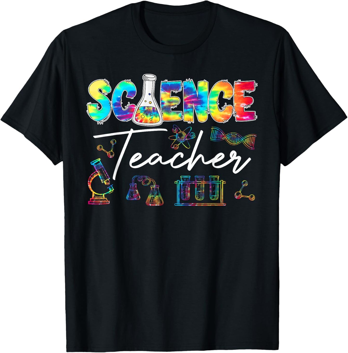 Science Teacher Tie Dye First Day Of School Back To School Men Women Girls Kids T-Shirt - T-Shirt | Black